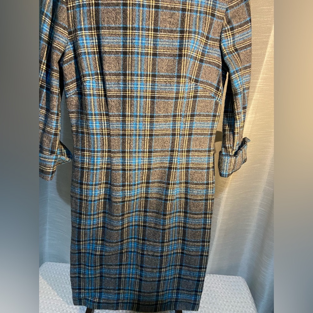 Plaid 3/4 Sleeve Shirt Dress
